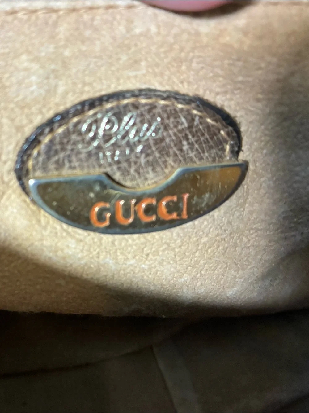 Brown Monogram Clutch with Gold-Tone Logo